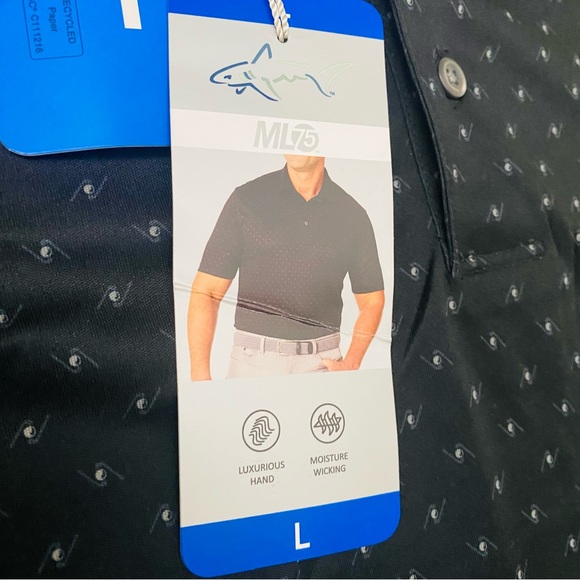 Greg Norman ML75 Men’s Black Play Dry Golf Polo Shirt , NWT. - Picture 6 of 10